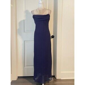 Dave & johnny Dark Purple Drape Cowl Neck Beaded
Strap Maxi Y2K Vintage 90s